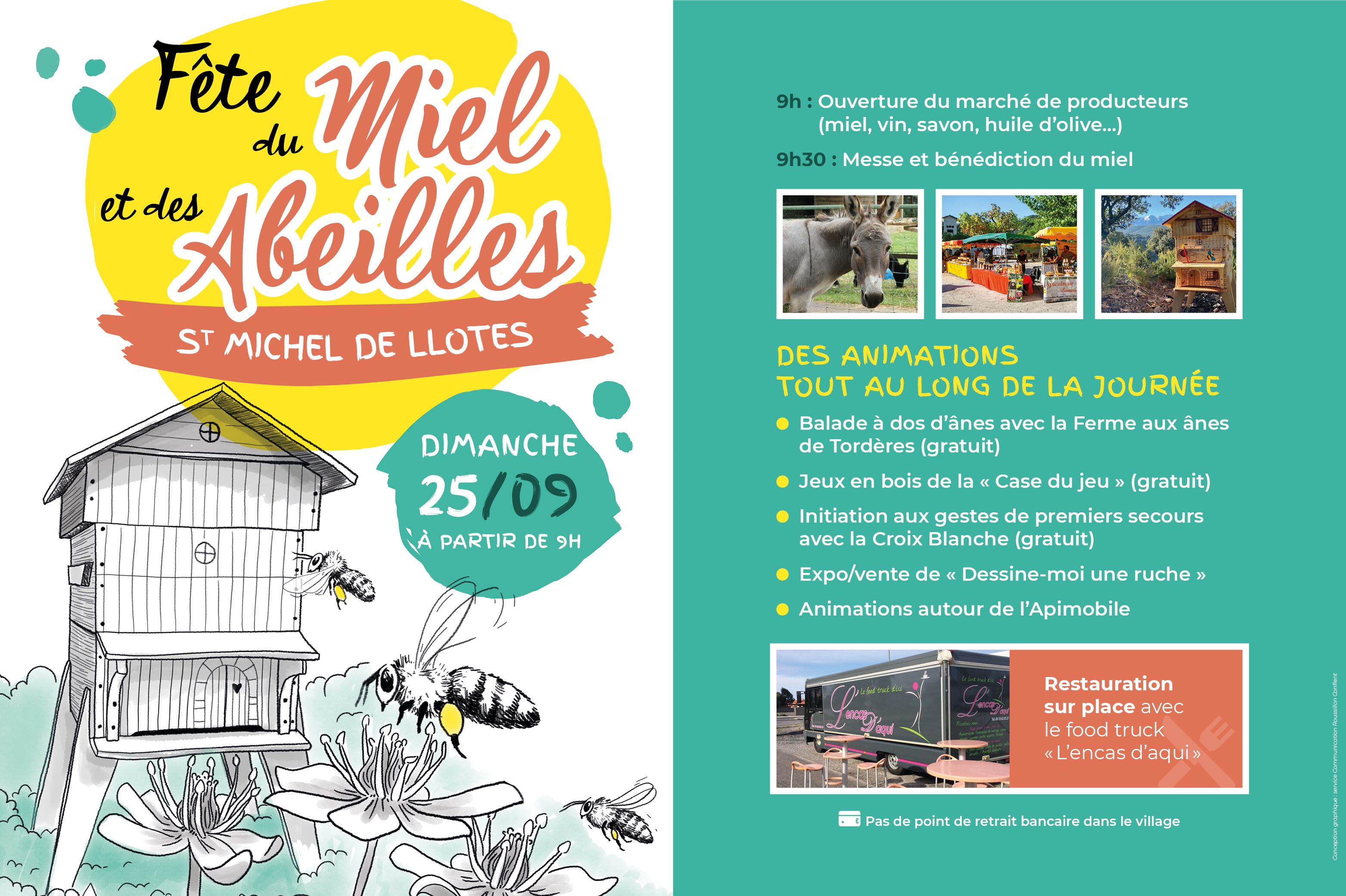 Fête du miel et des abeilles de Saint Michel de Llotes à partir de 9H le dimanche 25 septembre 2022, venez découvrir notre marché de producteur ainsi que les animaux présents sur place